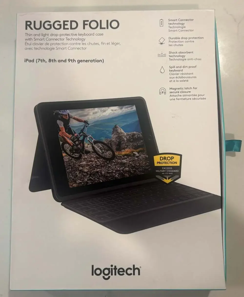 Logitech Rugged Folio Protective Keyboard Case for iPad 7th 8th & 9th Generation
